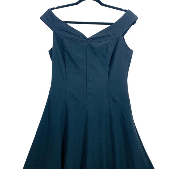 Off Shoulder A-Line  cocktail retro party  Ruby Rox Black Dress Ss 11 - Picture 3 of 16